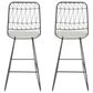 Hearth and Haven Niez Outdoor Counter Stool with Ivory Cushion in Gray (Set of 2), , large