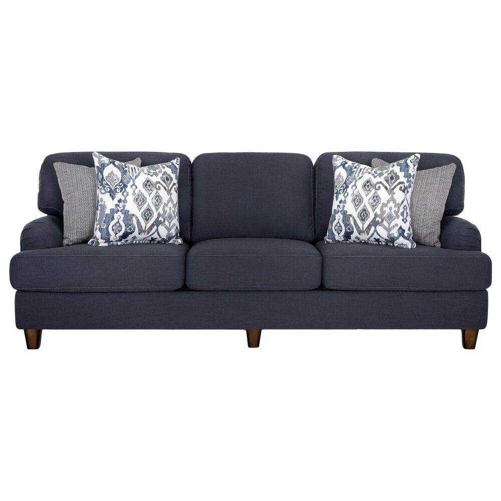 Moore Furniture Landry Stationary Sofa in Lillie Indigo, , large