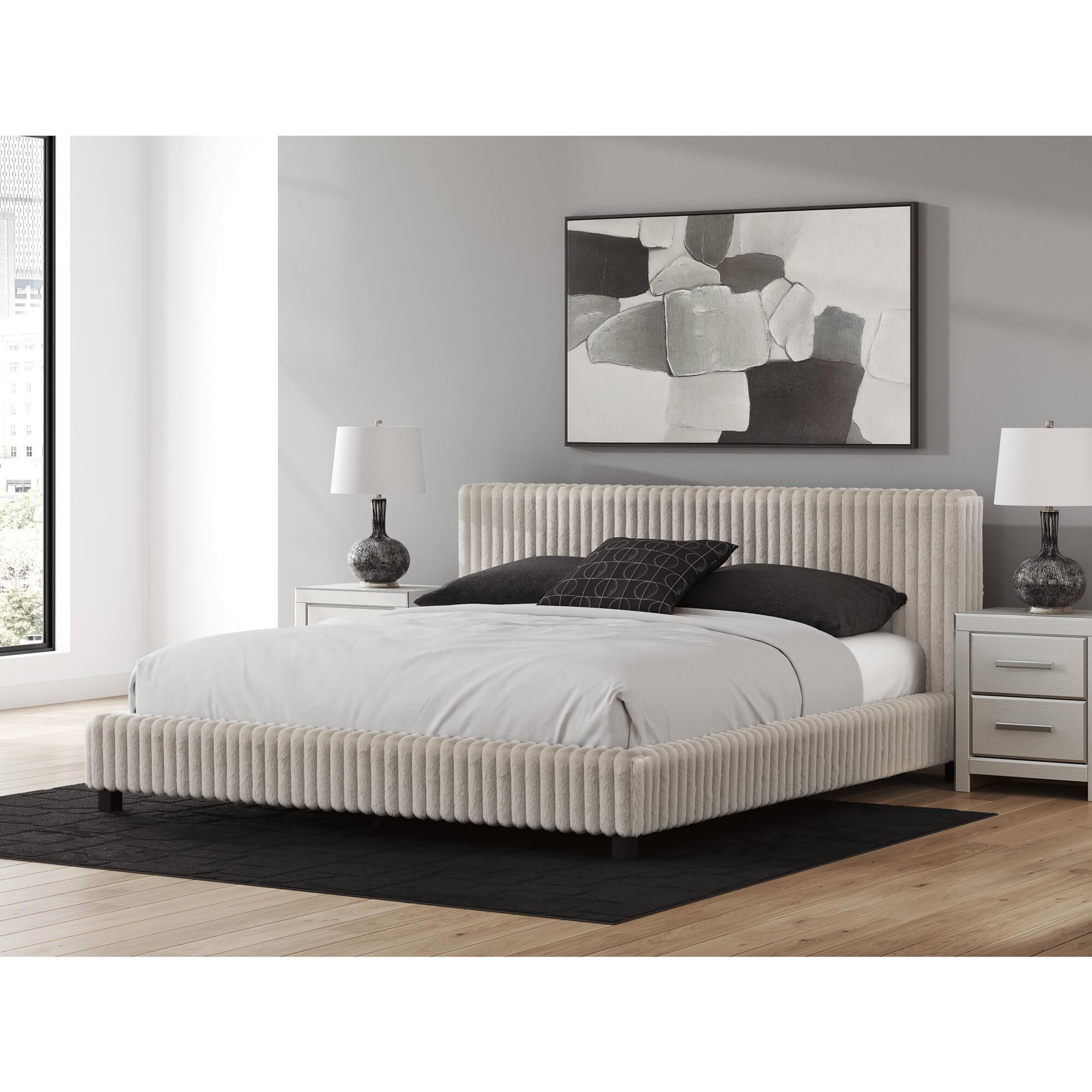 Ashley Zuraleus California King Upholstered Platform Bed with Two