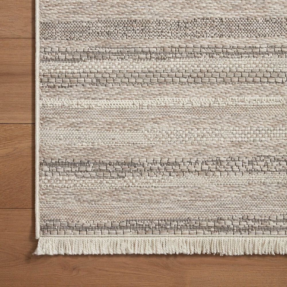 Amber Lewis x Loloi Malibu MAB-02 2&#39;3&quot; x 3&#39;9&quot; Ivory and Dove Indoor/Outdoor Area Rug, , large