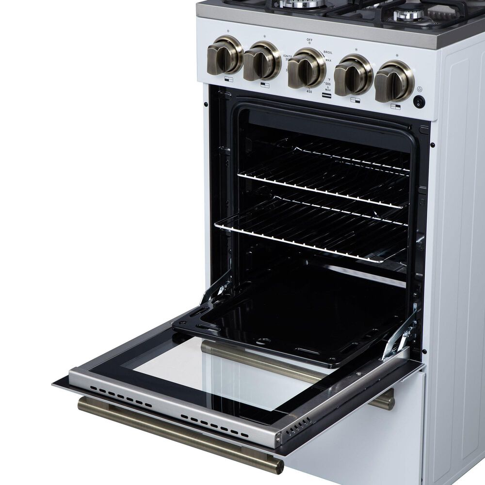 Forno Lamazze 20" Freestanding Gas Range in White, , large