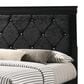 Crown Mark Amalia Twin Upholstered Panel Bed in Black, , large