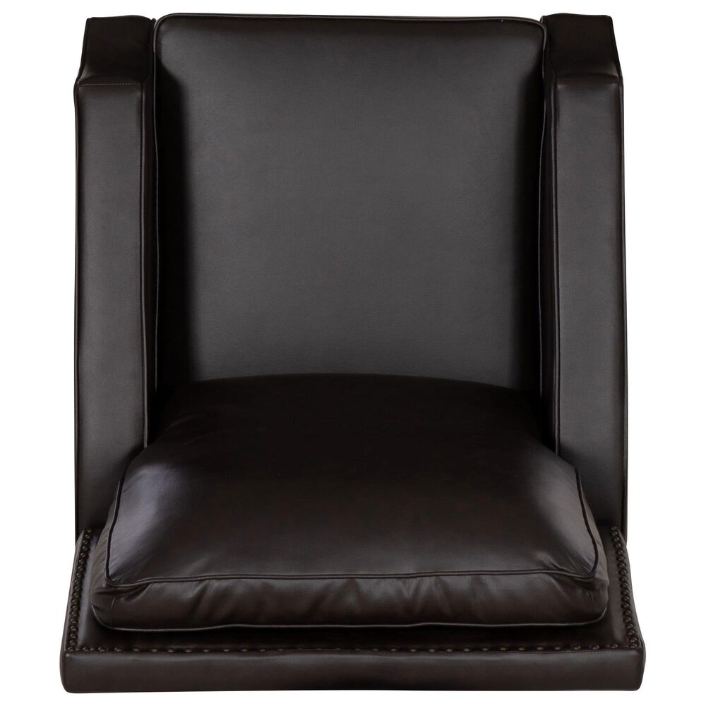 Linon Home Decor Portico Push Back Recliner in Chocolate, , large