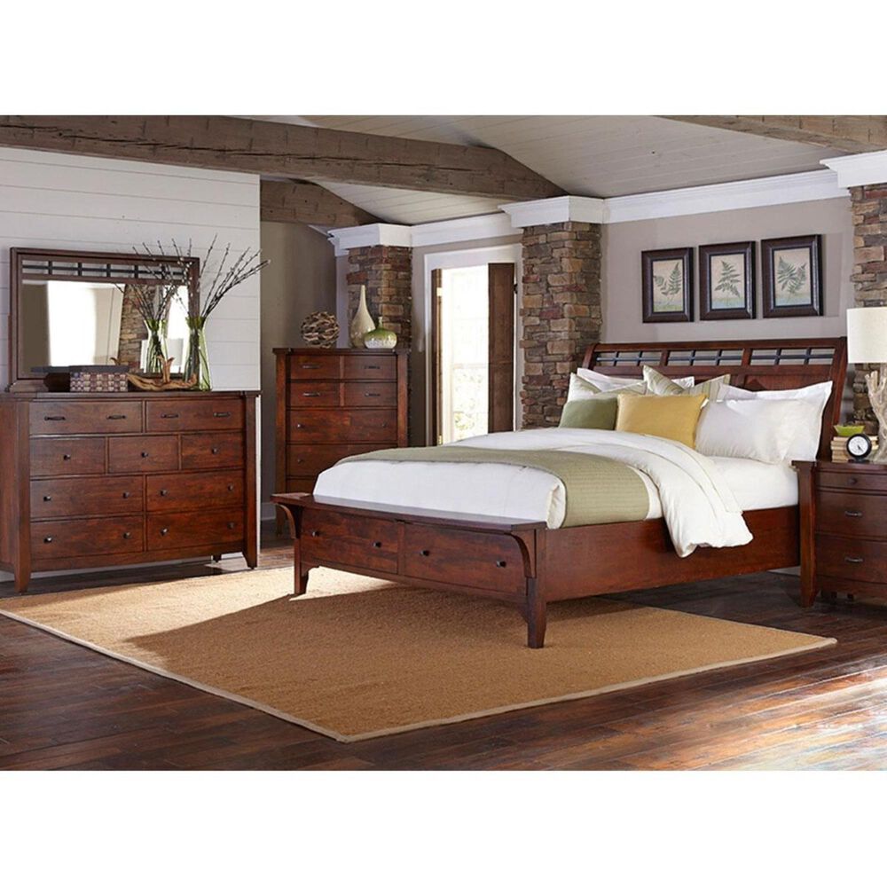 Napa Furniture Design Whistler Retreat King Storage Bed in Dark Mango, , large