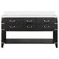 Lexora Home Norwalk 60" Double Bathroom Vanity in Black Oak with White Cultured Marble Top  and Rectangle Sink, , large