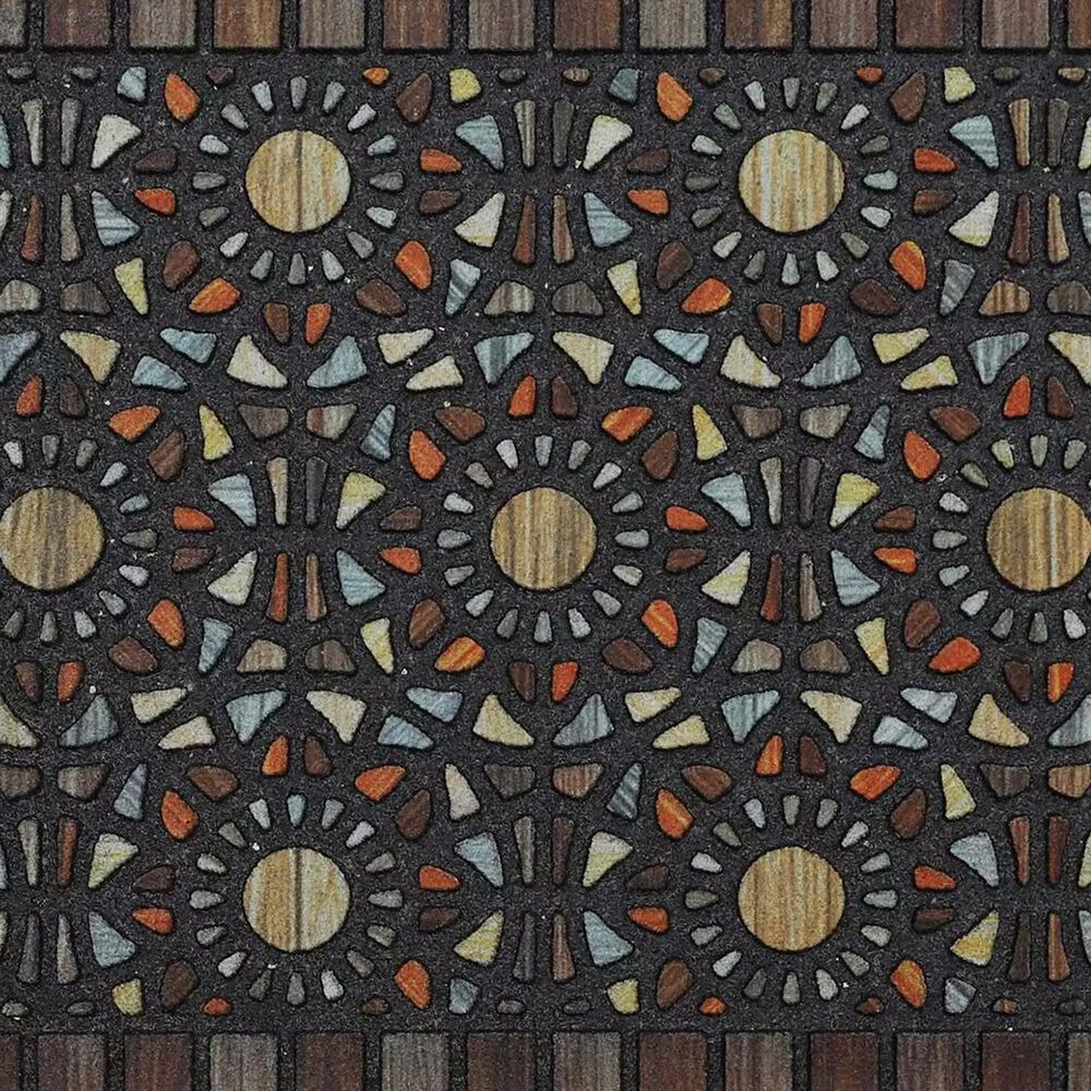 Karastan Doorscapes Entranced Mosaic Grain 4925-18457 1&#39;6&quot; x 2&#39;6&quot; Brown Door Mat, , large