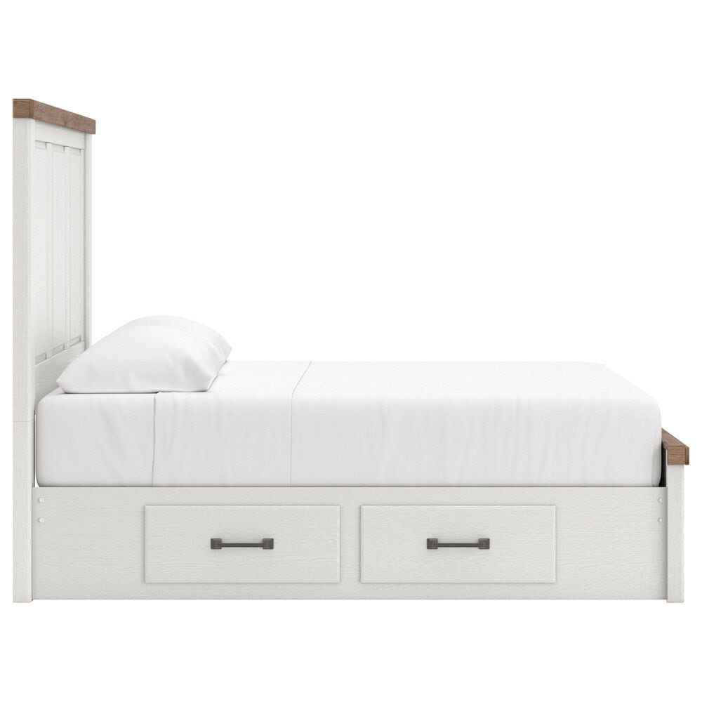 Ashley Savonport Queen Storage Panel Bed in White and Brown, , large