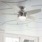 Hunter Lilliana 44" Ceiling Fan with LED Lights in Brushed Nickel, , large