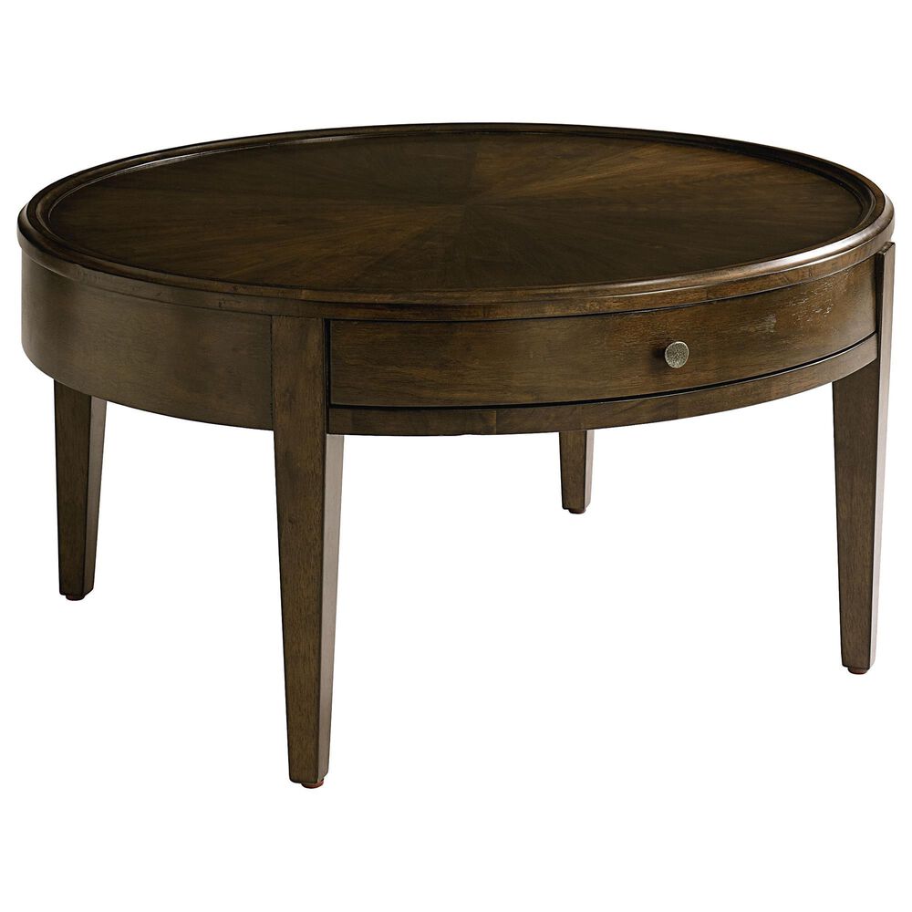 Bassett Palisades Round Cocktail Table in American Walnut, , large