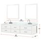 Lexora Home Castor 84" Double Bathroom Vanity in Blue with 2 cm White Carrara Marble Top and Rectangular Sinks, , large