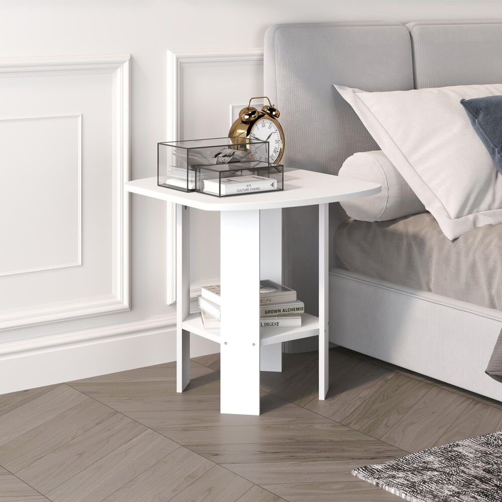 HOMLUX End Table in White (Set of 2), , large