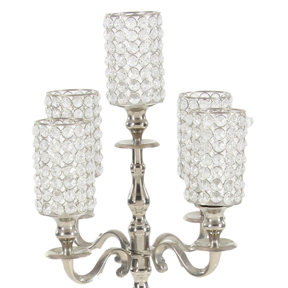 Maple and Jade 15&quot; x 29&quot; Hurricane Lamp in Silver, , large