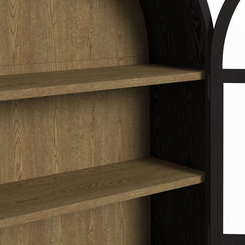 Mayberry Hill Taurus Bookcase in Flat Black and Weathered Oak, , large