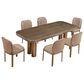 Urban Home Mataranka 7-Piece Rectangular Dining Set in Bistre and Brushed Golden Stainless Steel, , large