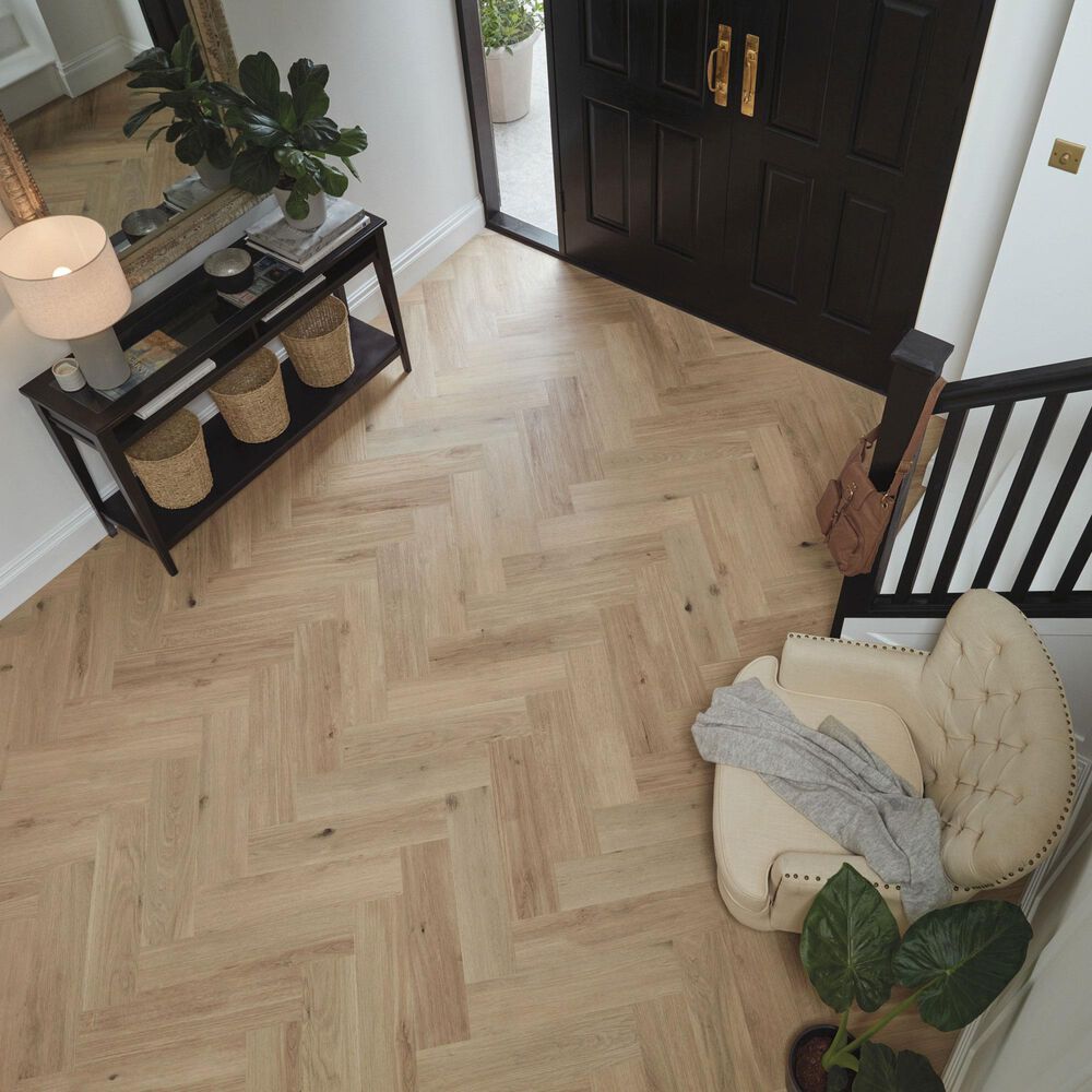 Karndean Korlok Select Canadian Urban Oak 6&quot; x 24&quot; Herringbone Vinyl Plank, , large