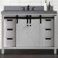 Lexora Home Marsyas 48" Single Bathroom Vanity in White with Grey Quartz Top and Rectangular Sink, , large