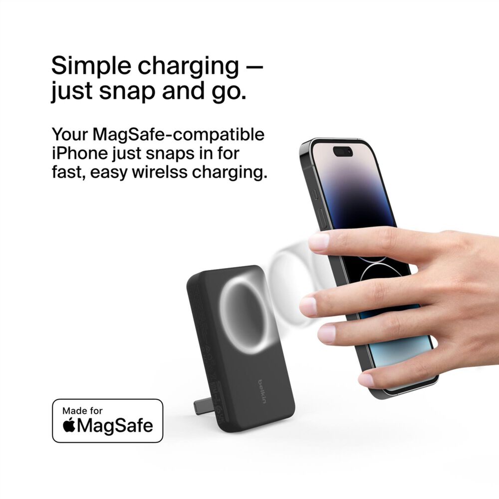 Belkin BoostCharge Magnetic Wireless Power Bank with Stand in Black, , large
