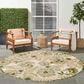 Nourison Aloha ALH17 5"3" Round Ivory and Green Indoor/Outdoor Area Rug, , large