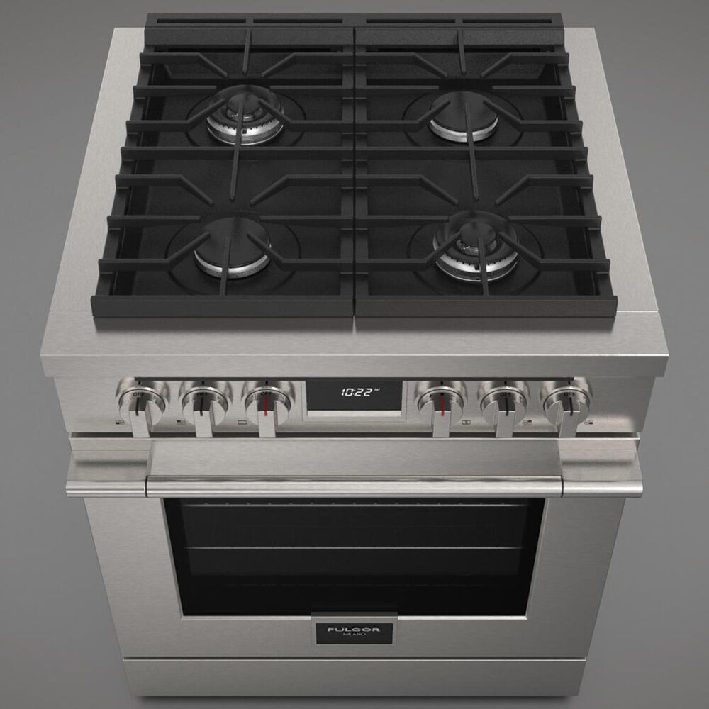 Fulgor Milano Accento 4.4 Cu. Ft. 30&quot; Professional Dual Fuel Range in Stainless Steel, , large