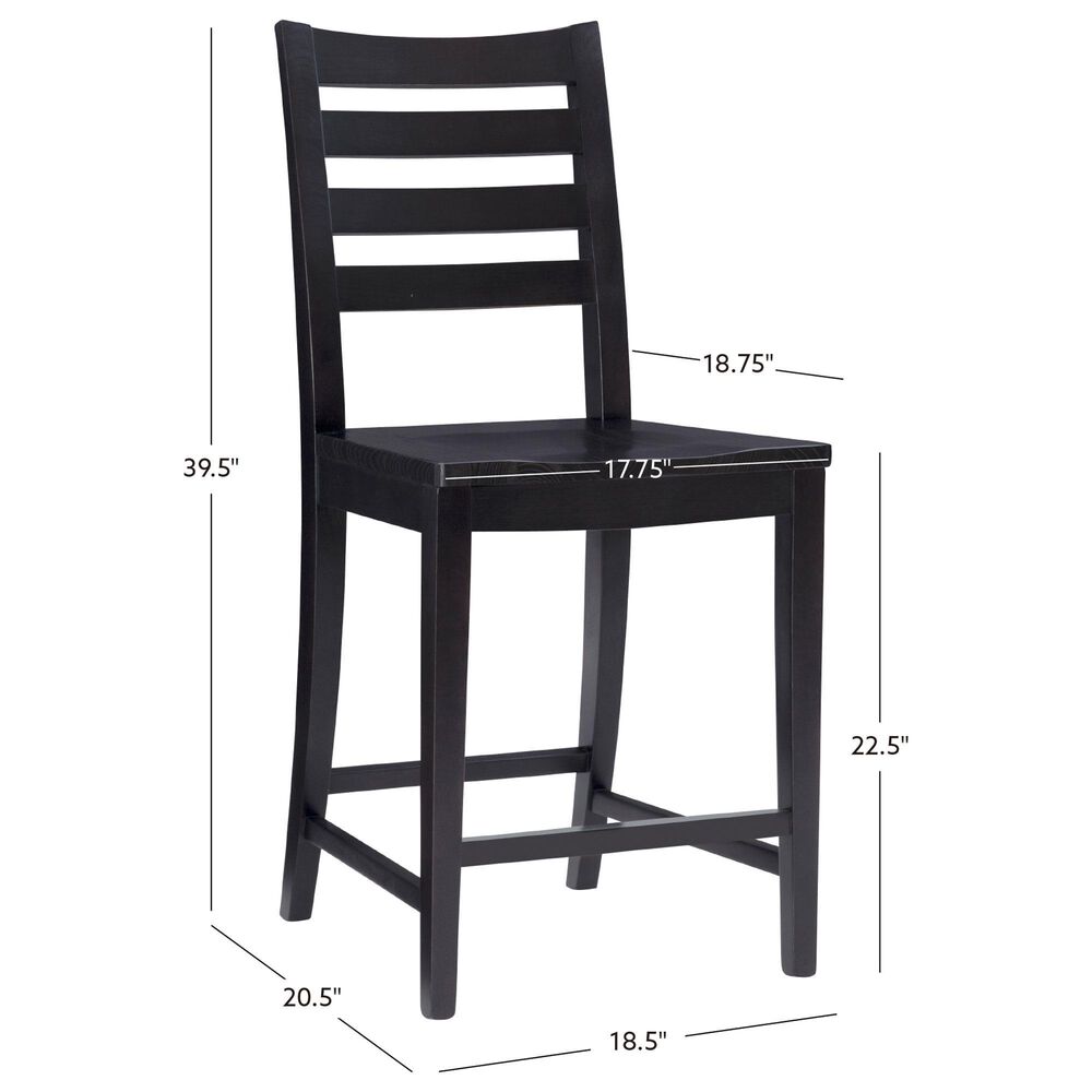Linon Home Decor Flynn 22" Counter Stool in Black, , large