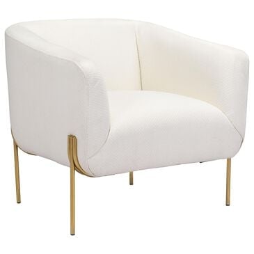 Zuo Modern Micaela Arm Chair in Ivory and Gold, , large
