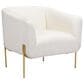 Zuo Modern Micaela Arm Chair in Ivory and Gold, , large