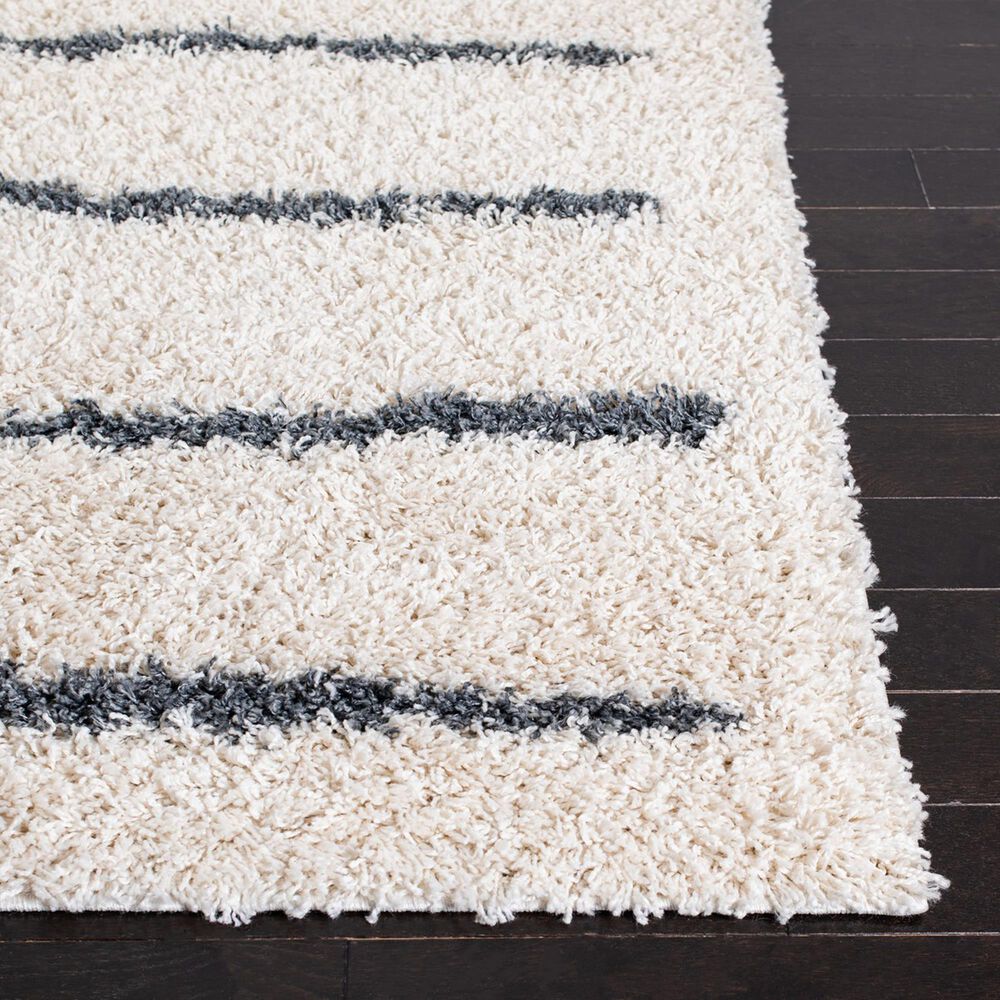Safavieh Venus Shag VNS604B 2&#39;7&quot; Square Ivory and Dark Grey Area Rug, , large