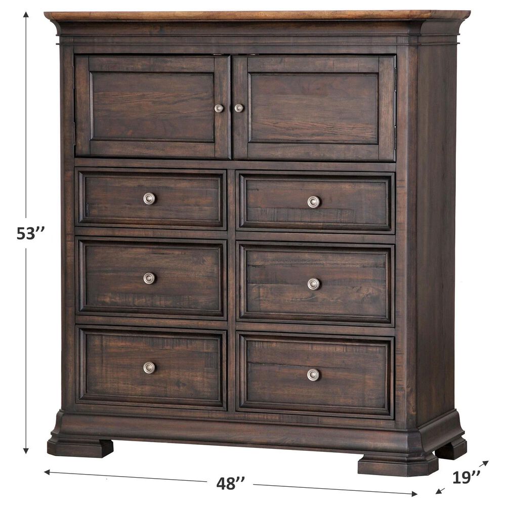 Napa Furniture Design Grand Louie 6 Drawer and 2 Door Chest in Ebony and Wheat, , large