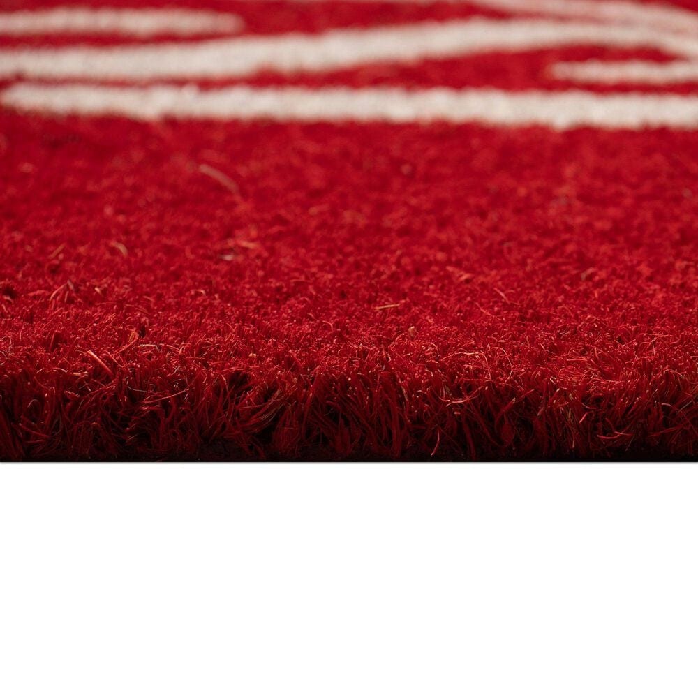 Trans-Ocean Import Natura Happy Holidays Holly 1'6" x 2'6" Red Outdoor Door Mat, , large