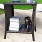 Hearth and Haven Wicker Patio Coffee Table with Clear Tempered Glass Top in Brown, , large