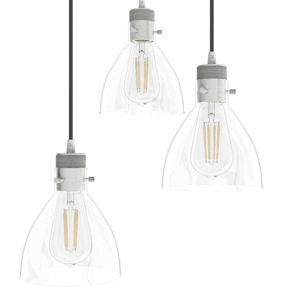Hunter Van Nuys 3-Light Round Cluster in Brushed Nickel, , large