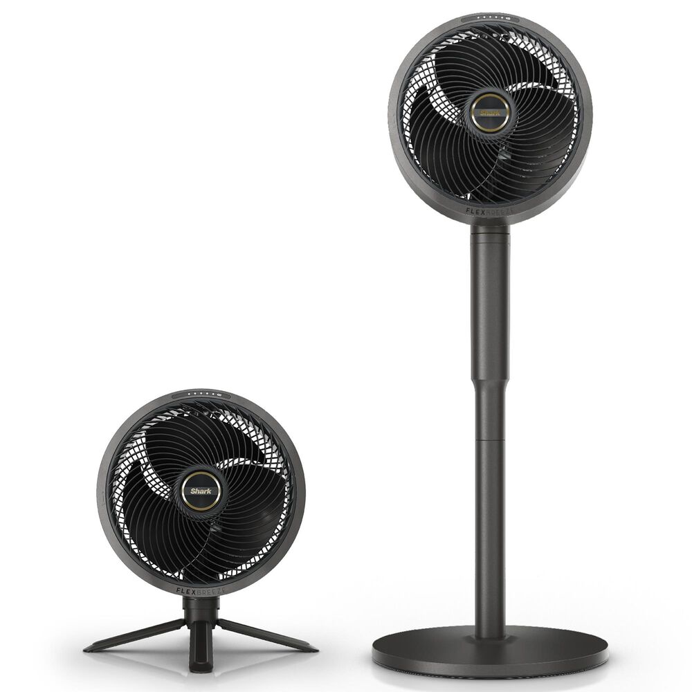 Shark FlexBreeze Indoor/Outdoor Pedestal and Table Fan with Cover in Dark Grey, , large
