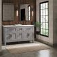 Kohler Quo 60" Double Bathroom Vanity in White with 3 cm Pure White Quartz Top and Oval Sinks, , large
