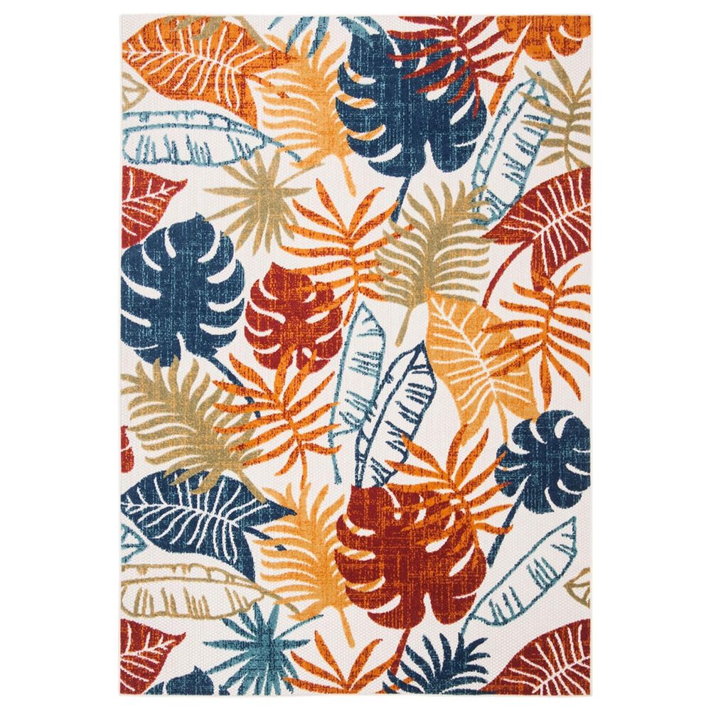 Safavieh Cabana CBN831A 3" x 5" Creme and Red Indoor/Outdoor Area Performance Rug, , large