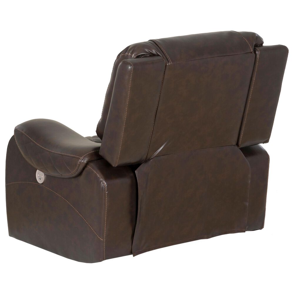 Linon Home Decor Barrett Power Glider Recliner in Rich Brown, , large
