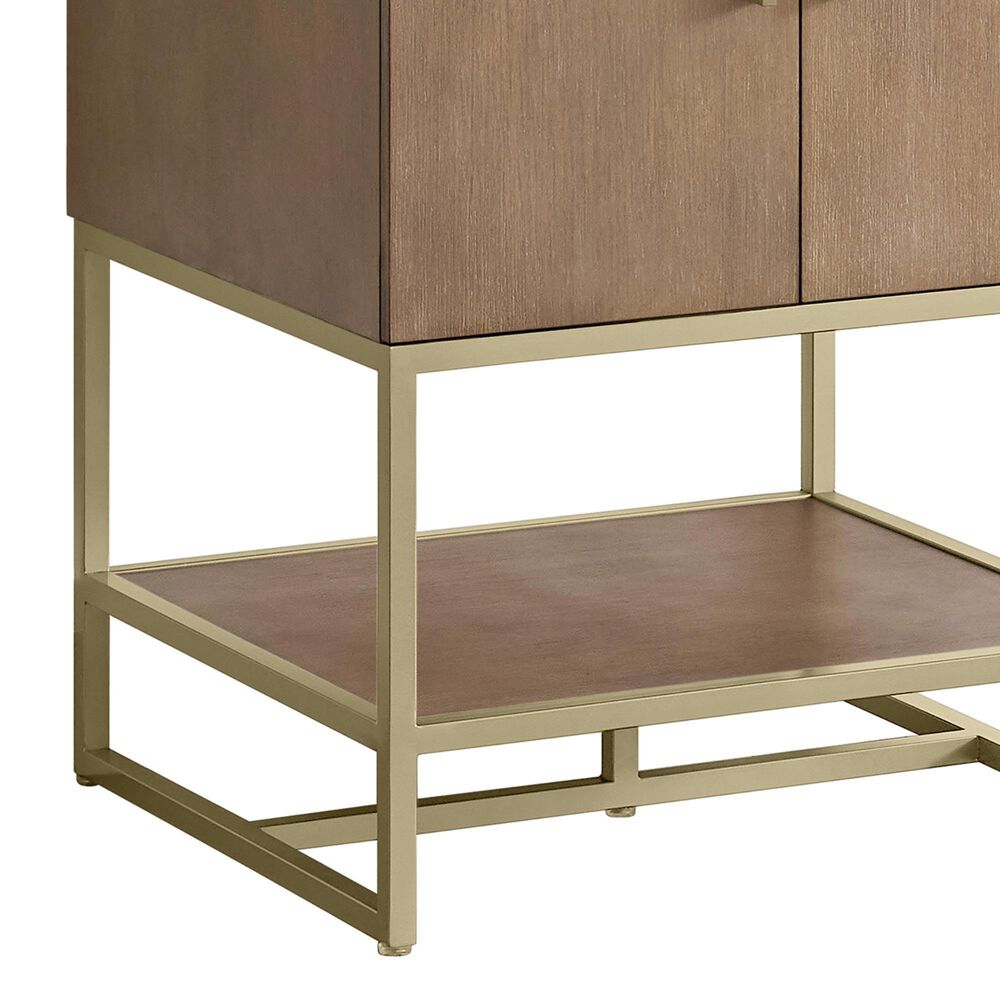 37B Mauri 24" Single Bathroom Vanity with Metal Baase in Walnut Drift with High-Profile 4" White Composite Stone Top, , large
