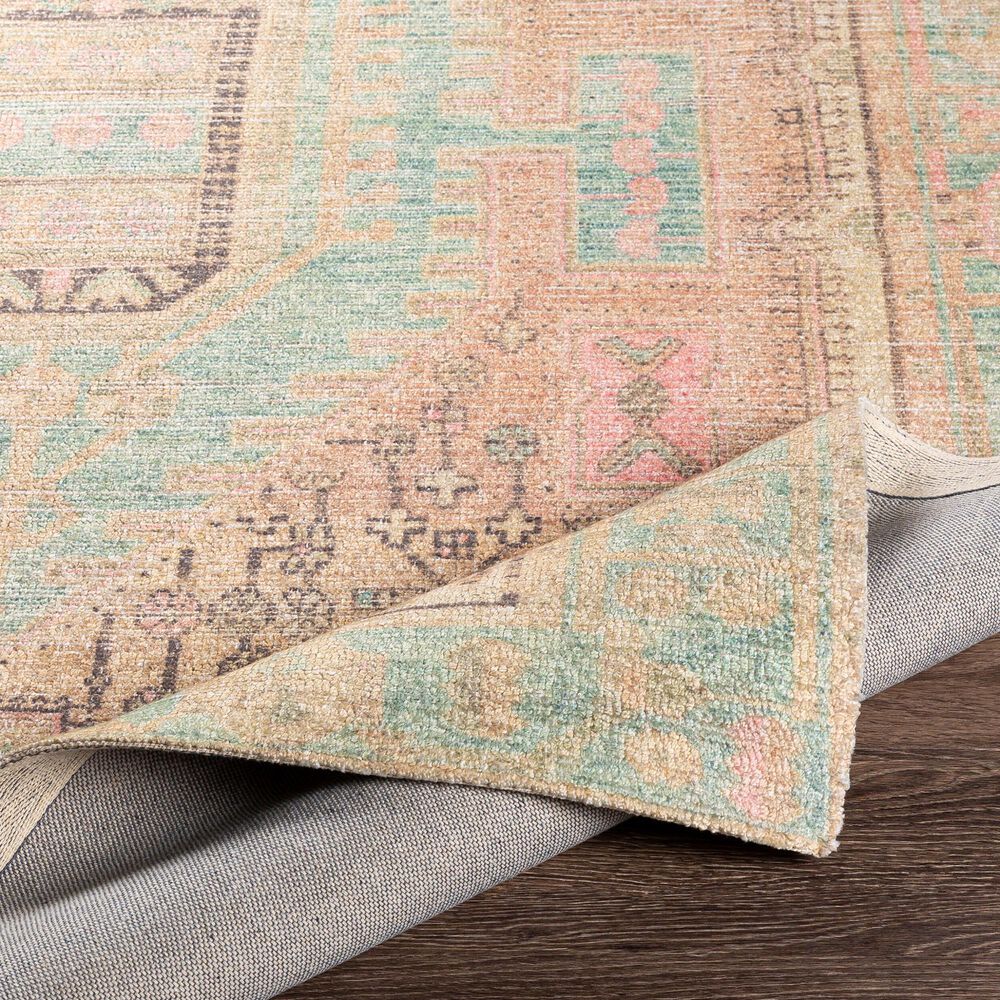 Surya Unique 5&#39; x 7&#39;6&quot; Dusty Pink, Wheat, Charcoal, Peach, Beige, Medium Green and Sage Area Rug, , large