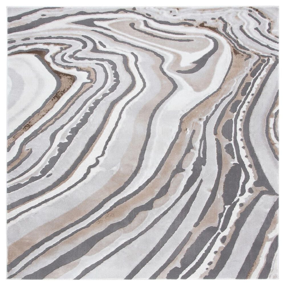 Safavieh Craft CFT843D 6"7" Square Gold and Grey Area Rug, , large