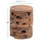 Maple and Jade Handmade Live Edge Drum Accent End Table in Brown, , large
