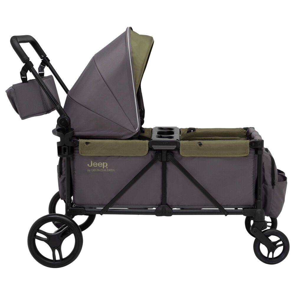 Delta Jeep Sport All-Terrain Stroller Wagon in Grey and Olive Green, , large