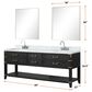 Lexora Home Norwalk 84" Double Bathroom Vanity in Brown Oak with White Quartz Top and Rectangular Sinks, , large