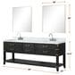 Lexora Home Norwalk 84" Double Bathroom Vanity in Brown Oak with White Quartz Top and Rectangular Sinks, , large