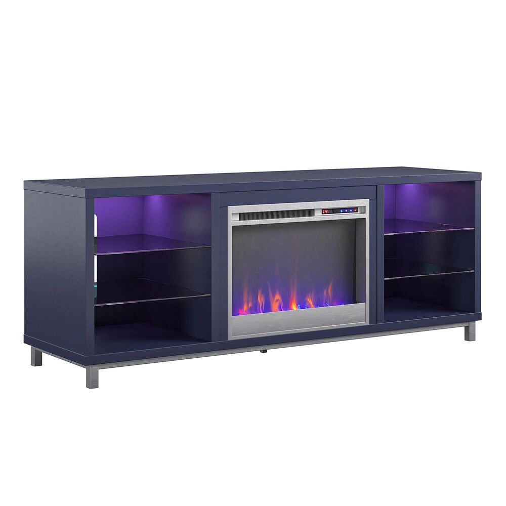 Ameriwood Home Lumina Deluxe Fireplace TV Stand in Navy, , large