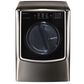LG Mega Capacity Gas Dryer With Steam in Black Stainless Steel, , large