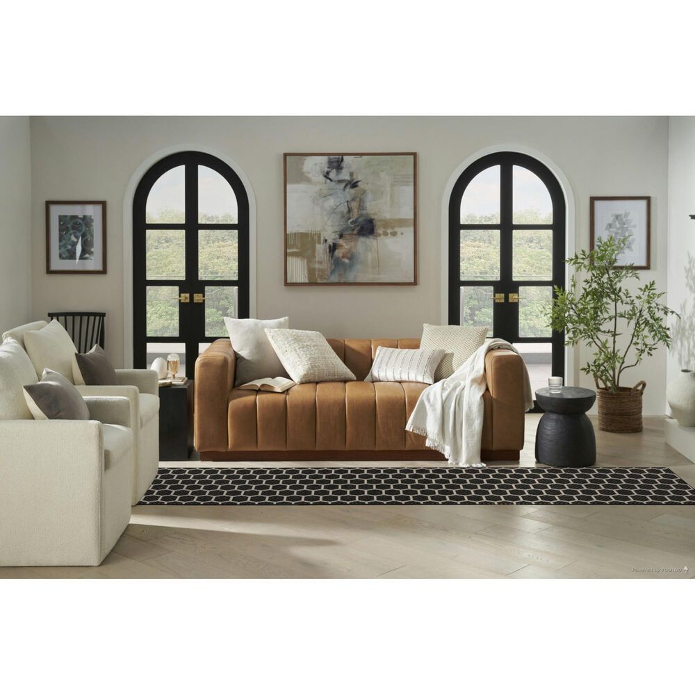 Nourison Twist Reversible 2&#39;2&quot; x 12&#39; Black Indoor/Outdoor Runner, , large
