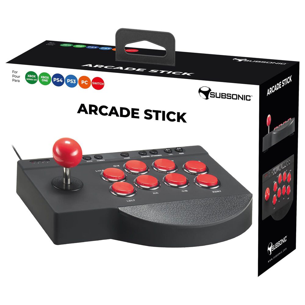 SUBSONIC Arcade Stick in Black and Red, , large