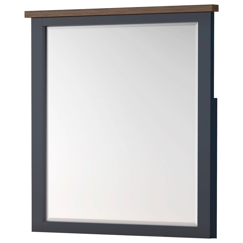 Ashley Landocken Dresser Mirror in Dark Slate Blue and Light Brown, , large