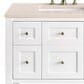 James Martin Vanities Breckenridge 36" Single Bathroom Vanity in Bright White with 3 cm Eternal Marfil Quartz Top and Rectangular Sink, , large