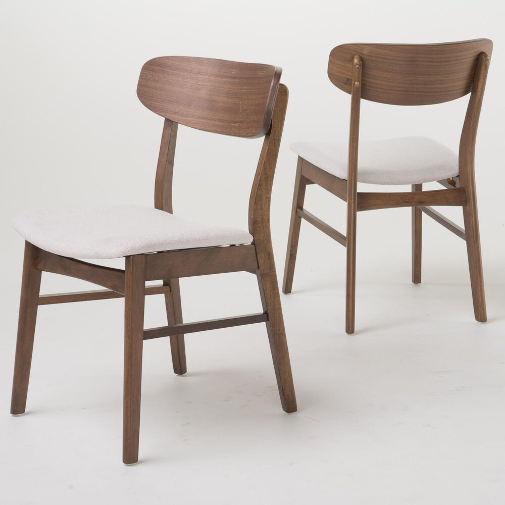 Noble House Emmeline Dining Chair in Natural Walnut (Set of 2), , large