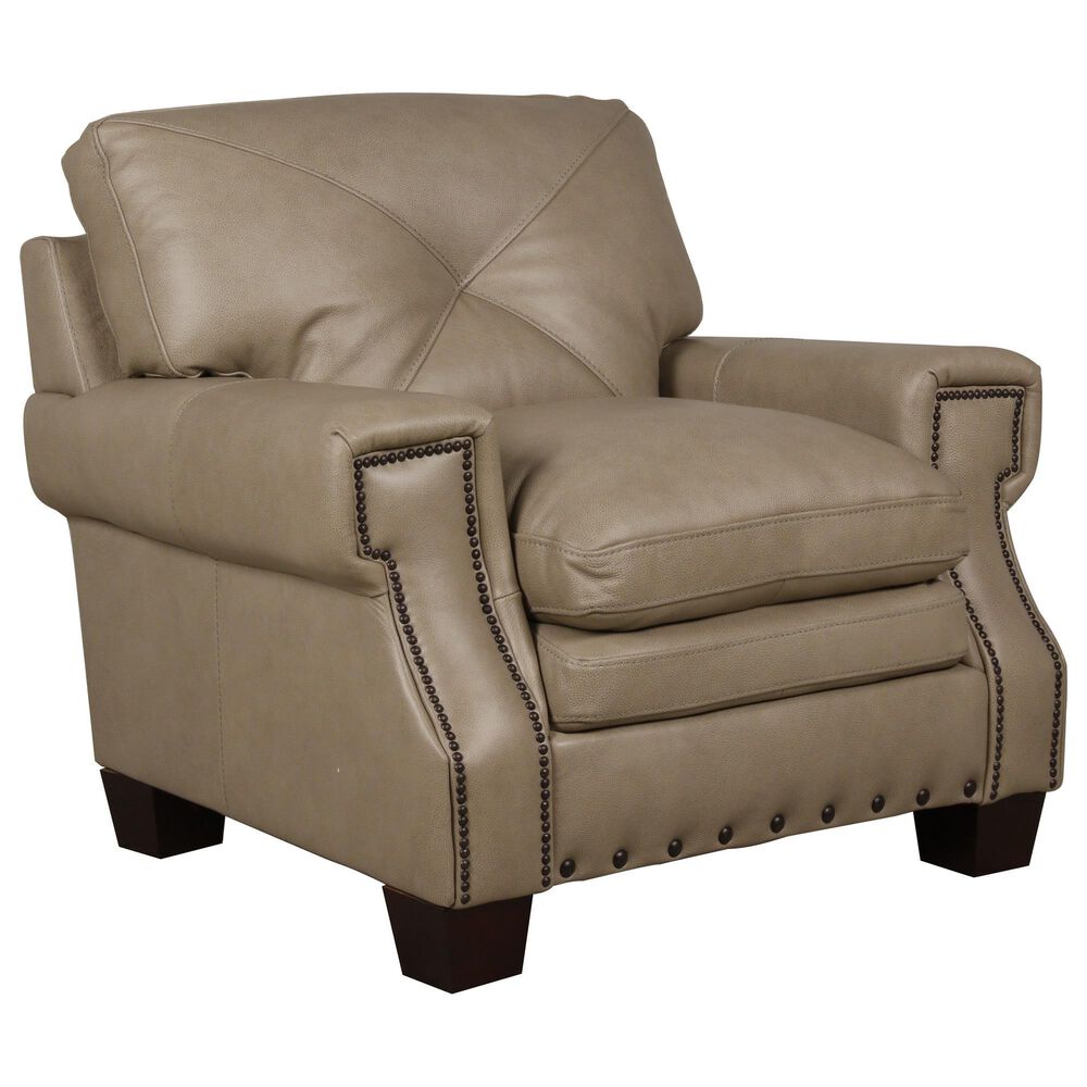 Superb Leather Leather Chair in Juno Pebble, , large